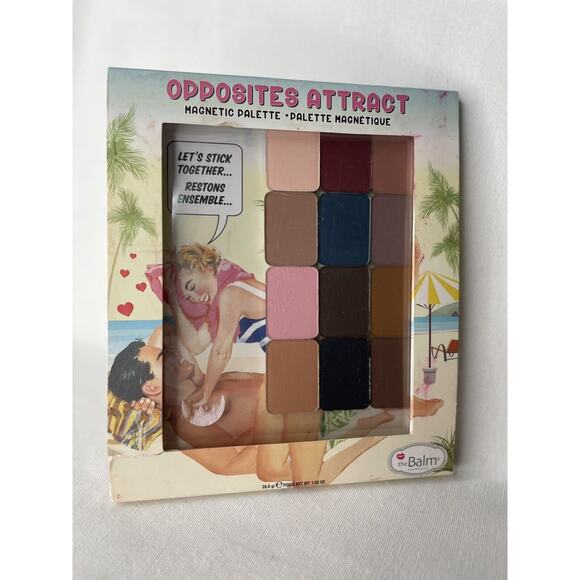 theBalm Opposites Attract Magnetic Eyeshadow Palette 12 Matte Shades NEW - Picture 1 of 3